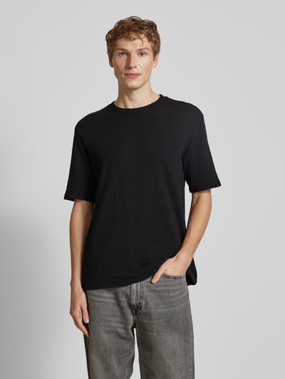 Only & Sons T-shirt met broderie anglaise, model 'GIVO' Zwart - 4