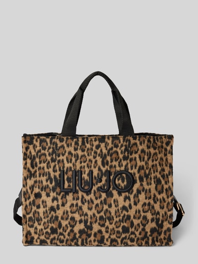 Liu Jo White Tote Bag mit Label-Detail Camel 2