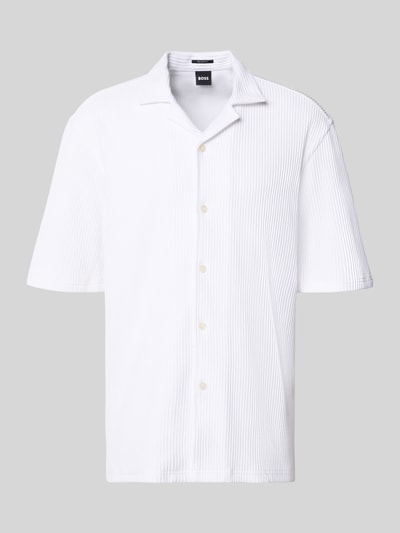 BOSS Relaxed Fit Kurzarmhemd mit Resortkragen Weiss 2
