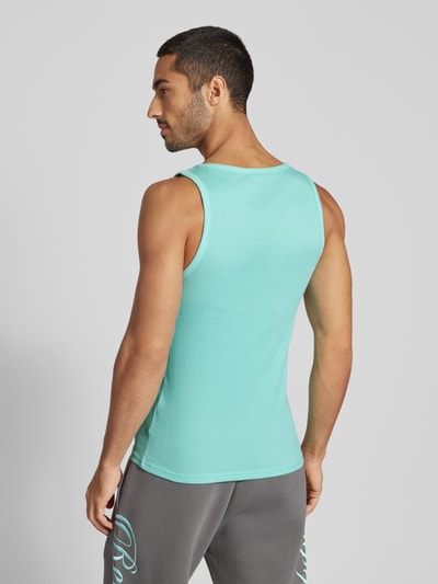 REVIEW Tanktop mit Label-Stitching Tuerkis 5