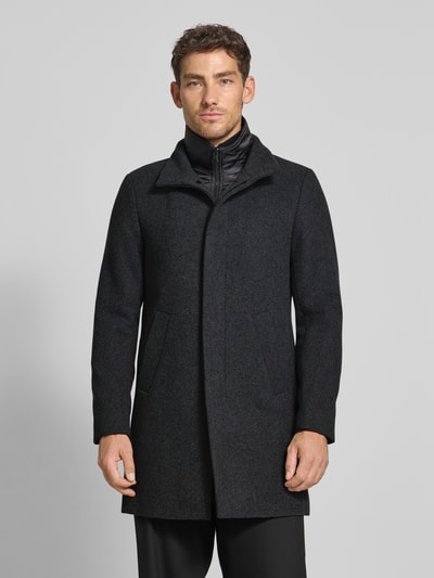 Matinique Lange jas met opstaande kraag, model 'Harvey' Antraciet - 4