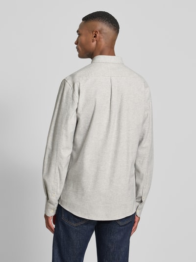 Lindbergh Slim Fit Freizeithemd mit Brusttasche Modell 'Brushed' Hellgrau 5