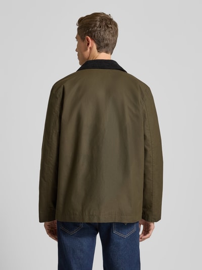 Selected Homme Kurtka woskowana o kroju regular fit z czystej bawełny model ‘WALTER’ Oliwkowy 5
