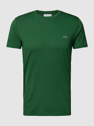 Lacoste T-Shirt in unifarbenem Design Modell 'Supima' Gruen 2