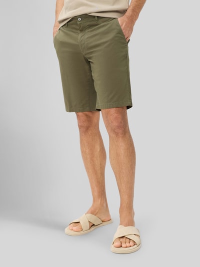 Brax Regular Fit Chinoshorts aus Baumwoll-Mix Modell 'BOZEN' Oliv 4