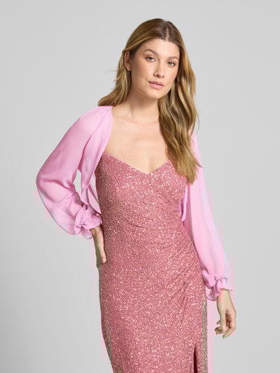 V.M. Kurtka koktajlowa o krótkim kroju z szyfonu Jasnoróżowy 4