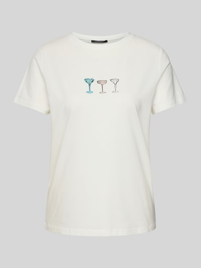 comma T-Shirt mit Motiv-Print Offwhite 2