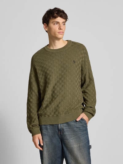 REVIEW Regular fit pullover in gebreide look Olijfgroen - 4