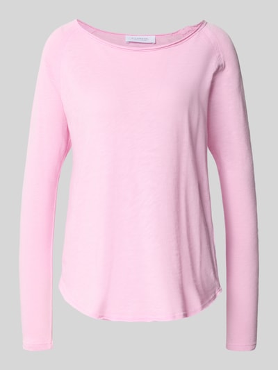 Produktfoto, Strickpullover aus reiner Baumwolle von Rich & Royal in zartem Rosa mit lockerer Passform, Rollsaum und Raglanärmeln.
