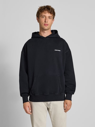 Pegador Oversized Hoodie mit Logo-Stitching und Känguru-Tasche Black 4