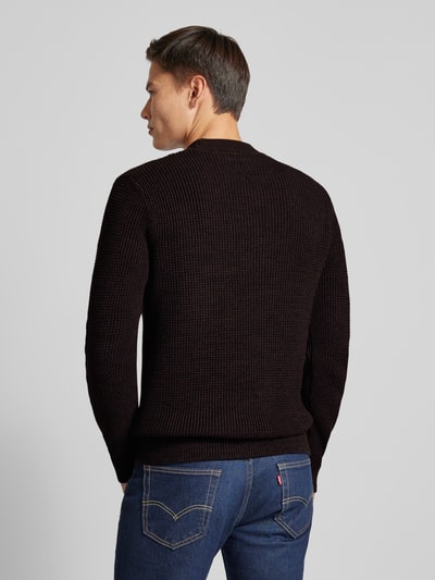 Jack & Jones Premium Gebreide pullover met ribboorden, model 'VIGGO' Donkerbruin - 5