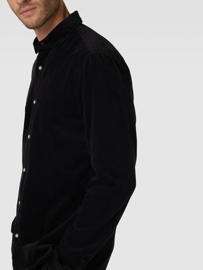 MCNEAL Ribcordoverhemd met kentkraag Zwart - 3