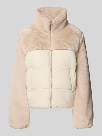 Only Regular Fit Steppjacke mit Kunstfell-Besatz Modell 'WANJA' Beige 2