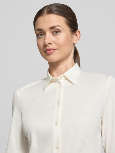 BOSS Bluzka z długim rękawem o kroju slim fit z czystej bawełny model 'BRONTA_TUESDAY' Złamany biały 3