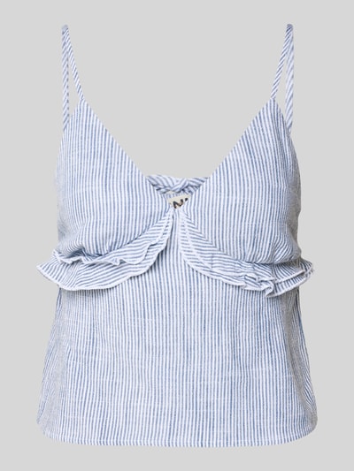 Produktfoto, Regular Fit Trägertop aus Viskose-Leinen-Mix Modell 'SIESTA' von Only, Optik: Gestreift, mit Spaghettiträgern, Flammgarn-Textur, Two Tone