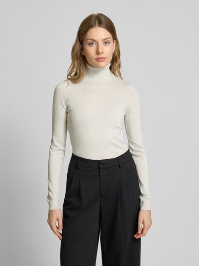 Vero Moda Shaped Fit Rollkragenpullover mit Glitzer-Effekt Modell 'HAPPYSHINE' Silber 4