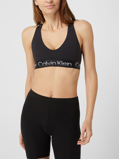 Calvin Klein Performance Stanik z elastycznym paskiem z logo  Czarny 4