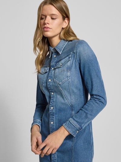 G-Star Raw Jeansjurk met overhemdkraag en borstzakken Jeansblauw - 3