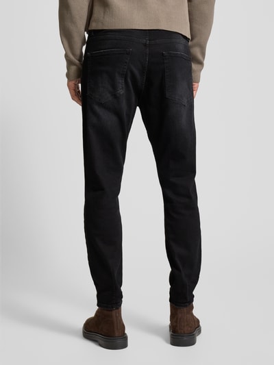 GABBA Relaxed Tapered Fit Jeans mit Gürtelschlaufen Modell 'Alex Tesla' Black 5