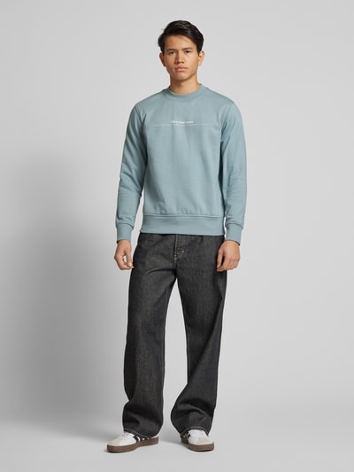 Calvin Klein Jeans Sweatshirt mit Label-Print Rauchblau 1