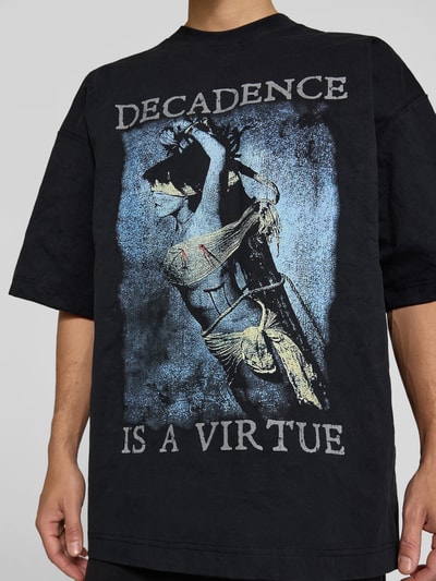 VETEMENTS Regular Fit T-Shirt mit Motiv-Print Anthrazit 3
