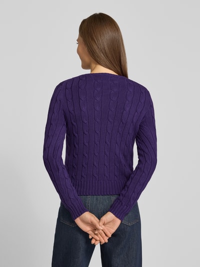 Polo Ralph Lauren Gebreide pullover met labelstitching, model 'JULIANNA' Paars - 5