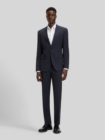 HUGO Slim fit pantalon van wolmix, model 'HESTEN' Donkerblauw - 1