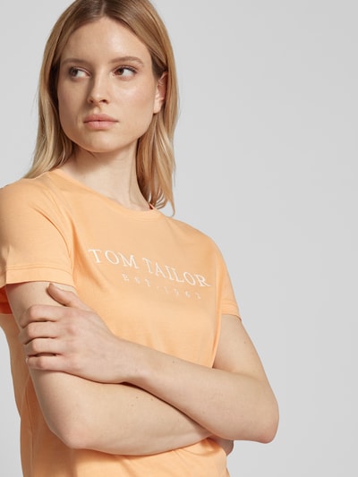 Tom Tailor T-Shirt mit Label-Stitching Apricot 3