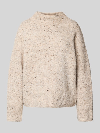 FREE/QUENT Sweter z dzianiny z prążkowanymi wykończeniami model ‘Grsnemes’ Beżowy 2