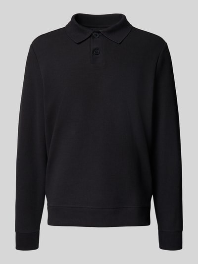MCNEAL Pullover mit Polokragen und Knopfleiste Black 2