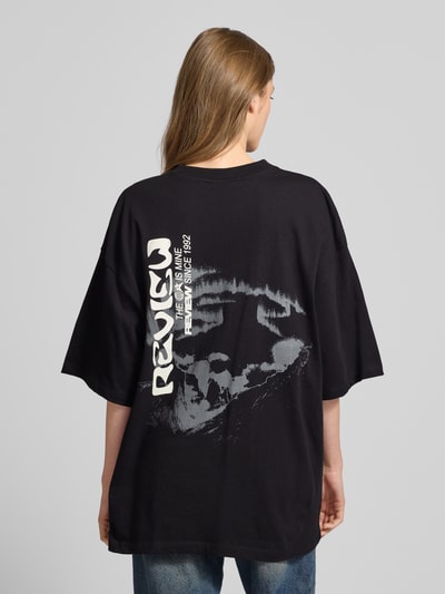 Review Oversized T-Shirt mit Label-Print Black 5