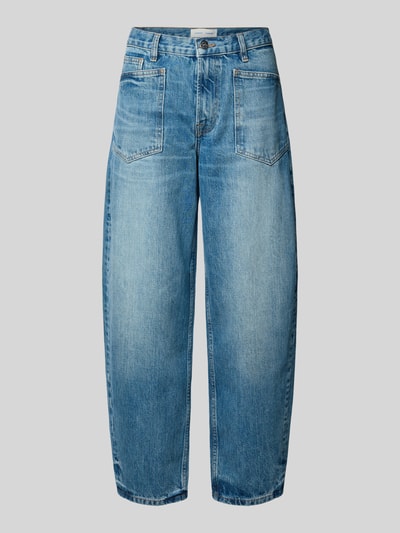 Produktfoto, Straight Fit jeans in verkorte pasvorm model 'VEYRA' van Samsøe Samsøe, puur katoen, 5-pocketmodel, knoop- en ritssluiting, dames jeans, bandwijdte maat 27/32: 37 cm, binnenbeenlengte maat 27/32: 71 cm