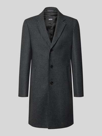 BOSS Regular Fit Wollmantel mit Allover-Muster Modell 'H-Hyde-Bib-E-264' Black 2