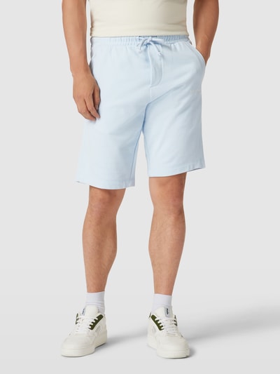 Marc O'Polo Sweatshorts met labeldetail, model 'terry' Lichtblauw - 4