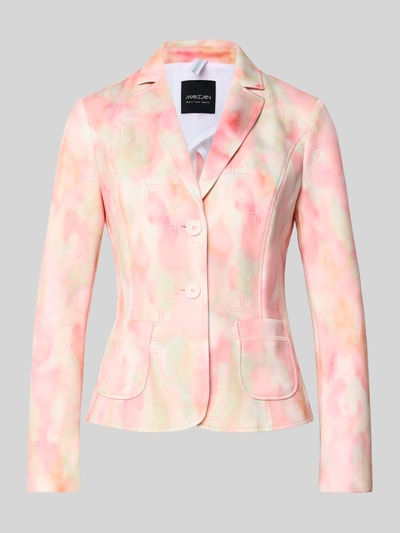Produktfoto, Slim Fit Balzer mit Reverskragen von Marc Cain aus Elastischer-Material-Mix, 2-Knopfleiste, AufgesetzteTaschen, pastellfarbenes Muster