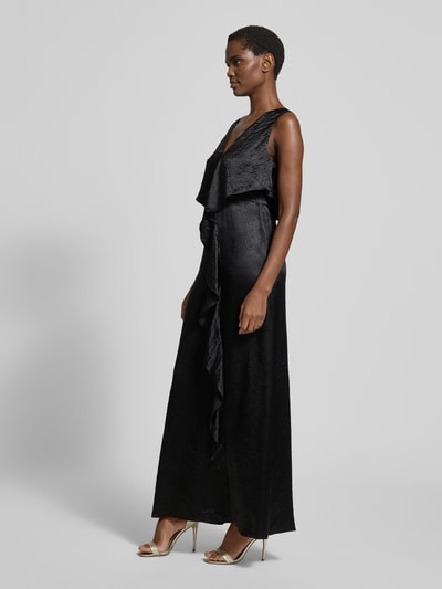 comma Midikleid mit V-Ausschnitt Modell 'EXPLORE' Black 1