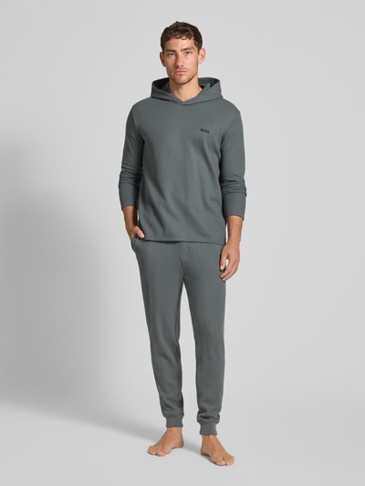 BOSS Regular fit sweatshirt van katoenmix Rietgroen - 1