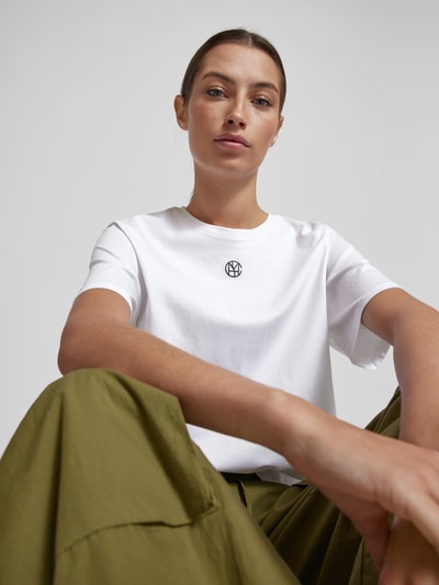 MSCH Copenhagen T-shirt met labelprint, model 'Melea' Offwhite - 3