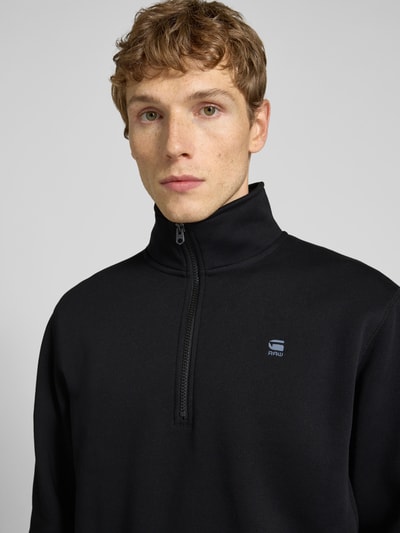 G-Star Raw Sweatshirt mit Troyer-Kragen und Logo-Stitching Black 3