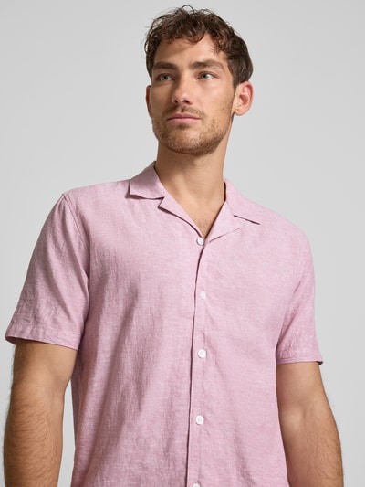 Lindbergh Relaxed fit linnen overhemd met 1/2-mouwen Roze - 3