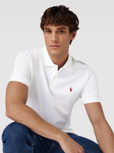 Polo Ralph Lauren Tailored Fit Poloshirt mit Label-Stitching Weiss 3