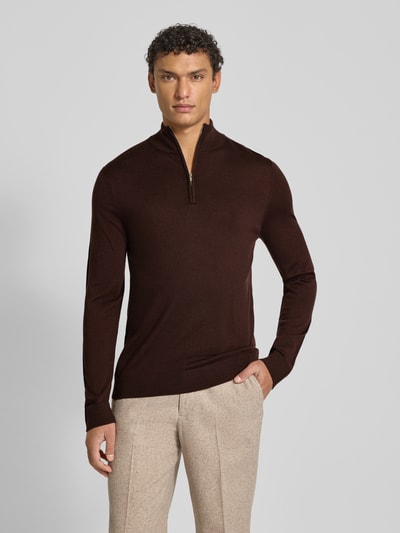 SELECTED HOMME Regular fit schipperstrui van zuivere merinowol, model 'TRAY' Middenbruin - 4
