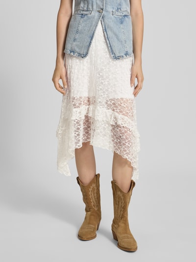 Noisy May Spódnica midi z efektem podpalenia model ‘LACEY’ Biały 4