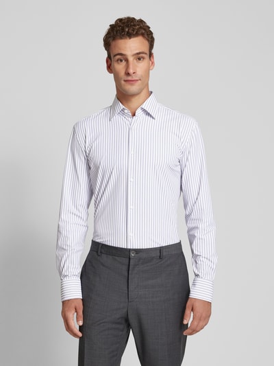 BOSS Koszula biznesowa o kroju slim fit z kołnierzykiem typu kent model ‘Hank’ Antracytowy 4