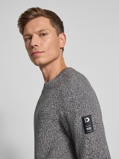 Tom Tailor Denim Regular Fit Strickpullover aus reiner Baumwolle Anthrazit Melange 3