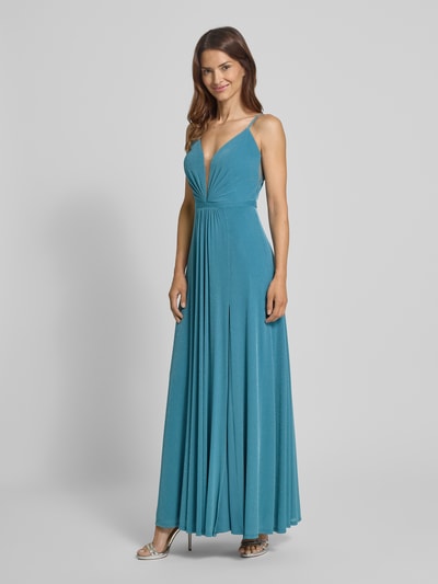 V.M. Abendkleid mit Herz-Ausschnitt Hellblau 1