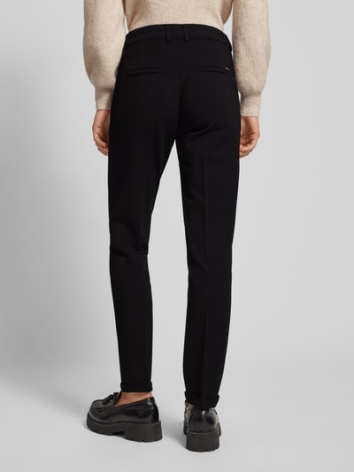 TONI Slim fit stoffen broek met riemlussen, model 'Jolie Turn Up' Zwart - 5