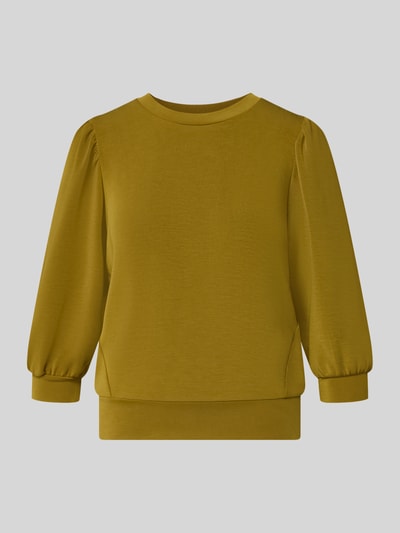 Produktfoto, senfgelbes Loose Fit Sweatshirt aus Modal-Mix 'TENNY' von Selected, glatte Textur, Damen Sweatshirt, Studioaufnahme.