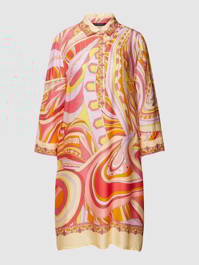 Ana Alcazar Knielanges Kleid mit Allover-Muster Gelb 2