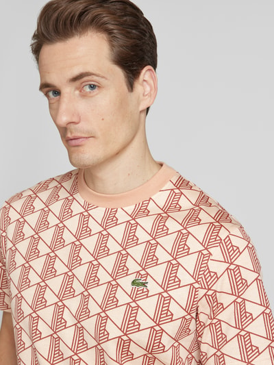 Lacoste T-shirt z okrągłym dekoltem Rdzawoczerwony 3